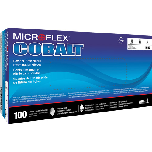 Microflex&reg; Cobalt&reg; N19 Multi-Purpose Exam Gloves, X-Small, Nitrile, 3.9-mil, Powder-Free, Blue, Class 2 Superchem Industries