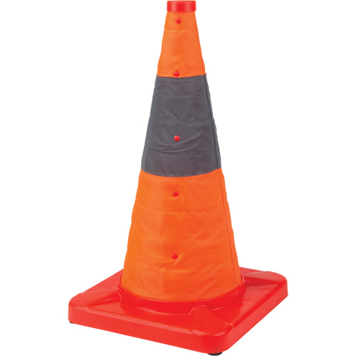 C&ocirc;ne de signalisation repliable, 18" h, Orange Superchem Industries