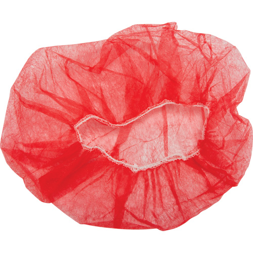 Bouffant Caps, Polypropylene, 24", Red Superchem Industries