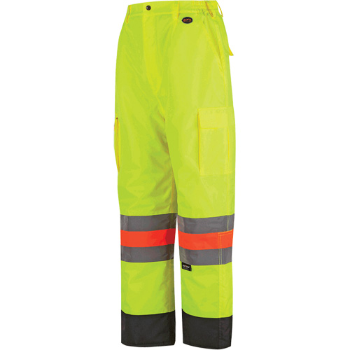 6041 Pantalon de contr&ocirc;le de la circulation pour l'hiver qu&eacute;b&eacute;cois, Polyester, T-petit, Jaune lime haute visibilit&eacute; Superchem Industries
