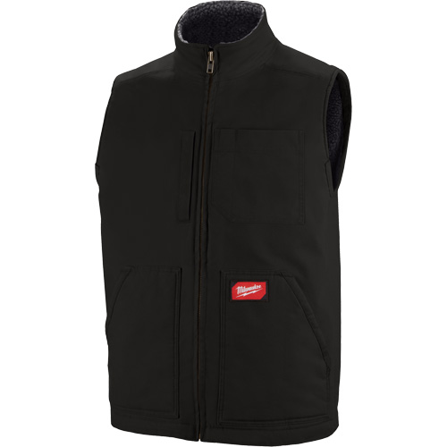 Heavy-Duty Sherpa-Lined Vest, Men's, Small, Black Superchem Industries