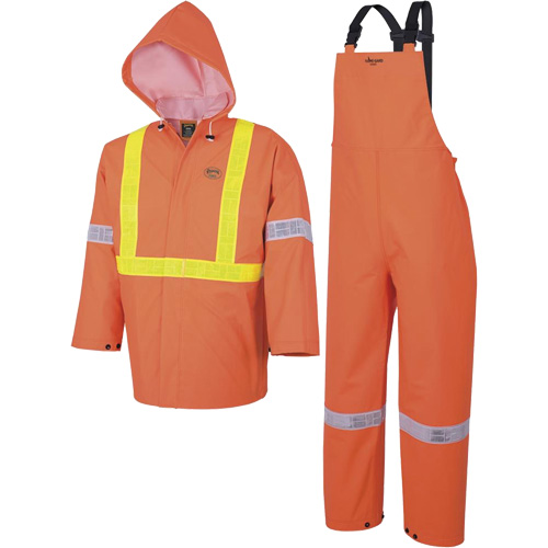 R85 Ensemble imperm&eacute;able de s&eacute;curit&eacute; 3 pi&egrave;ces ignifuge Element FR, Petit, Orange haute visibilit&eacute; Superchem Industries