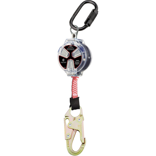 Cordage de s&eacute;curit&eacute; autor&eacute;tractable avec petit mousqueton Dynamic, 6', Polyester, Pivotant Superchem Industries