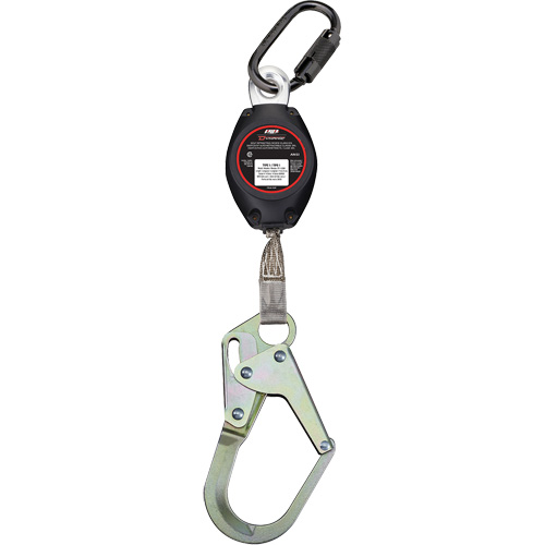 Cordage de s&eacute;curit&eacute; autor&eacute;tractable avec mousqueton moyen Dynamic, 7', Polyester, Pivotant Superchem Industries