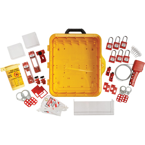 Station de cadenassage &eacute;lectrique avec cadenas de s&eacute;curit&eacute; en nylon &agrave; cl&eacute; identique, Cadenas Plastique, Capacit&eacute; de 55, Cadenas Compris Superchem Industries