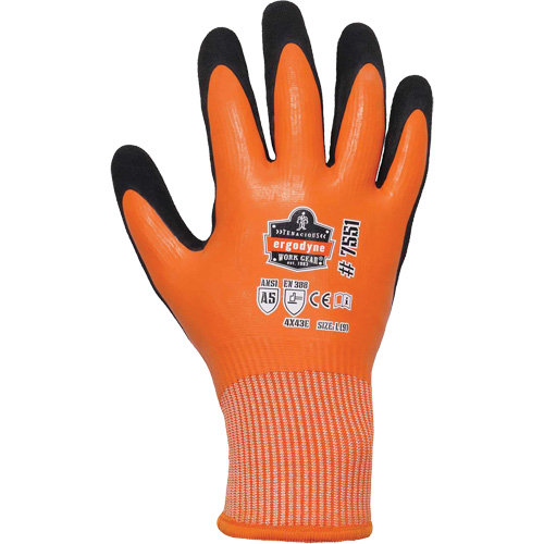 Gants de travail enduits et r&eacute;sistant &agrave; la coupe pour l'hiver ProFlex 7551, Taille Petit, Calibre 10/13, Rev&ecirc;tement Nitrile/Latex de caoutchouc, Enveloppe en PEHP, ASTM ANSI niveau A5/EN 388 niveau E Superchem Industries