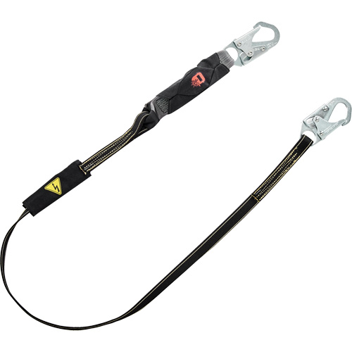 Longe &agrave; amortisseur d'&eacute;nergie pour le soudage V-Series, 6', Point d'ancrage &agrave; Crochet mousqueton, Crochet mousqueton aux jambes, Kevlar/M&eacute;tal/Nylon Superchem Industries