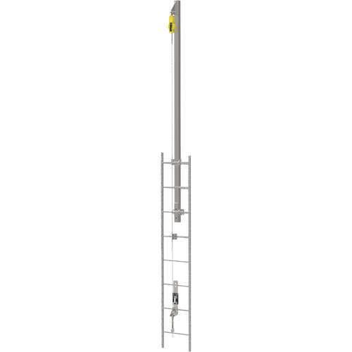 Latchways&reg; Vertical Ladder Lifeline with SRL Ladder Extension Post Kit, Stainless Steel Superchem Industries