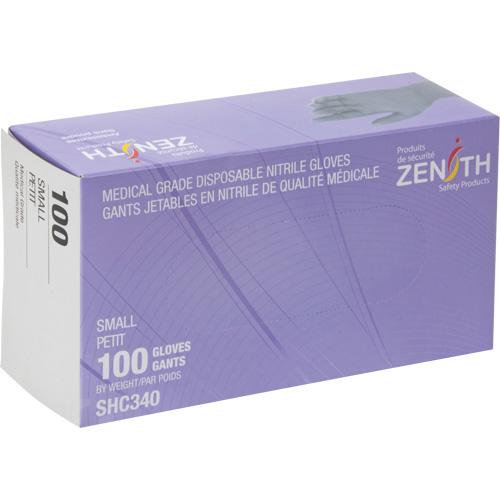 Medical Grade Disposable Gloves, Small, Nitrile, 6-mil, Powder-Free, Black, Class 2 Superchem Industries