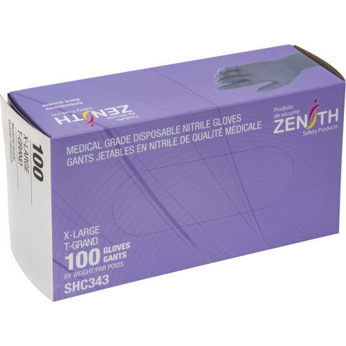 Gants jetables de calibre m&eacute;dical, T-Grand, Nitrile, 6 mils, Sans poudre, Noir, Classe 2 Superchem Industries