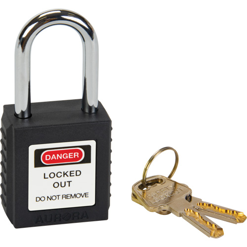 Verrouillage pour les consignations, Cadenas de s&eacute;curit&eacute;, Cl&eacute;s diff&eacute;rentes, Thermoplastique, Largeur de 1-1/2" Superchem Industries