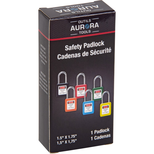 Verrouillage pour les consignations, Cadenas de s&eacute;curit&eacute;, Cl&eacute;s diff&eacute;rentes, Thermoplastique, Largeur de 1-1/2" Superchem Industries