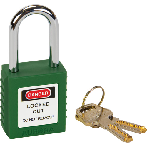 Verrouillage pour les consignations, Cadenas de s&eacute;curit&eacute;, Cl&eacute;s diff&eacute;rentes, Thermoplastique, Largeur de 1-1/2" Superchem Industries
