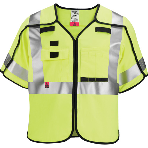 Gilet de s&eacute;curit&eacute; &agrave; maille d&eacute;tachable, Noir/Jaune lime haute visibilit&eacute;, Moyen/Petit Superchem Industries