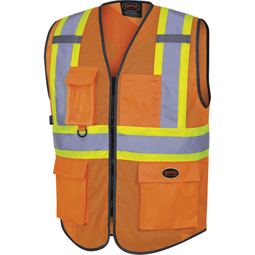 6960 Veste de s&eacute;curit&eacute; &agrave; maille en avant, Orange haute visibilit&eacute;, Moyen, Polyester Superchem Industries
