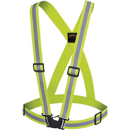 5497 Safety Sash, High Visibility Lime-Yellow, Silver Reflective Colour, One Size Superchem Industries