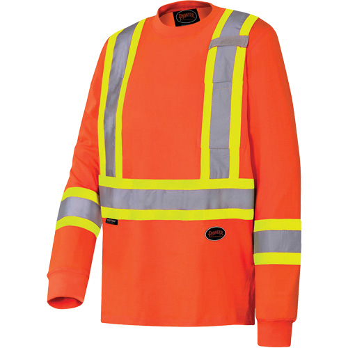 6981 Chandail de s&eacute;curit&eacute; &agrave; manches longues, Coton, Petit, Orange haute visibilit&eacute; Superchem Industries