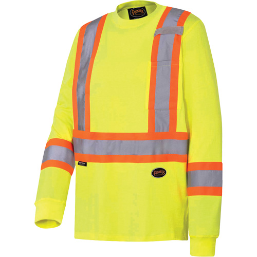 6982 Chandail de s&eacute;curit&eacute; &agrave; manches longues, Coton, Petit, Jaune lime haute visibilit&eacute; Superchem Industries
