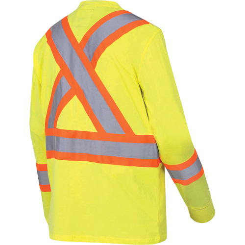 6982 Chandail de s&eacute;curit&eacute; &agrave; manches longues, Coton, Petit, Jaune lime haute visibilit&eacute; Superchem Industries