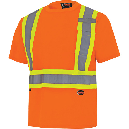 6990 Chandail de s&eacute;curit&eacute; en il-de-perdrix, Polyester, T-petit, Orange haute visibilit&eacute; Superchem Industries