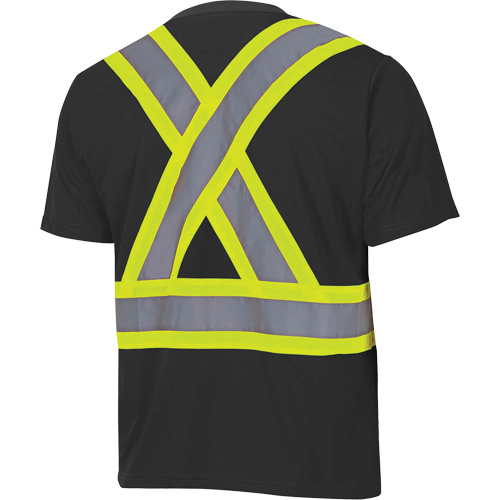6992 Bird's-Eye Safety Shirt, Polyester, X-Small, Black Superchem Industries