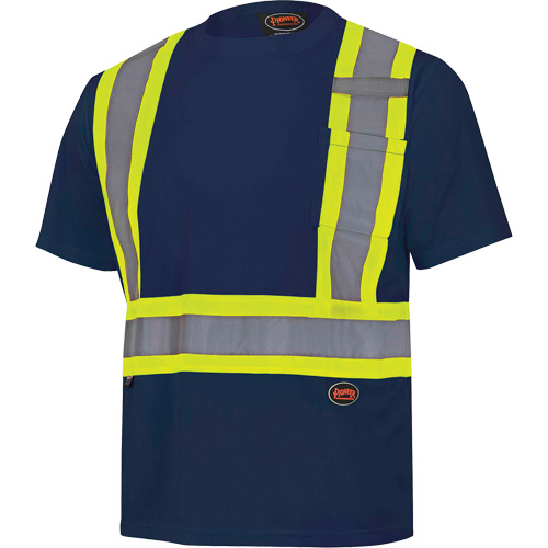 6992N Bird's-Eye Safety Shirt, Polyester, X-Small, Navy Blue Superchem Industries