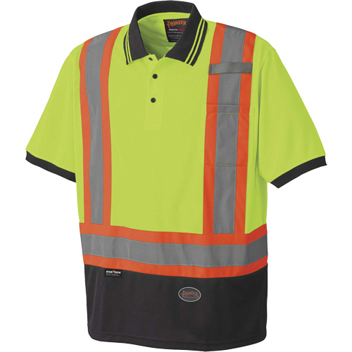 6987 Polo de s&eacute;curit&eacute; en il-de-perdrix, Polyester, T-petit, Jaune lime haute visibilit&eacute; Superchem Industries