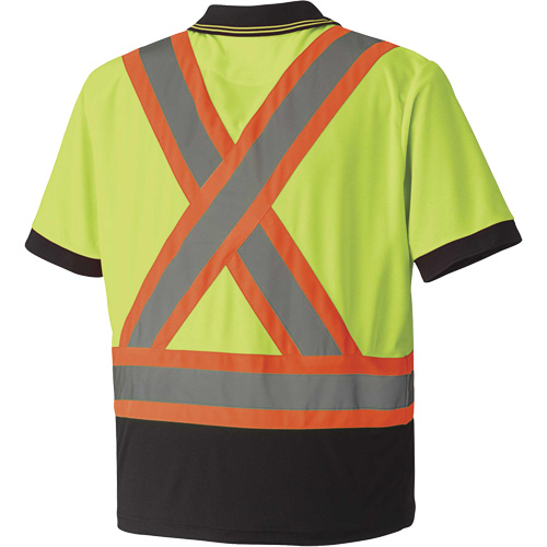 6987 Polo de s&eacute;curit&eacute; en il-de-perdrix, Polyester, T-petit, Jaune lime haute visibilit&eacute; Superchem Industries