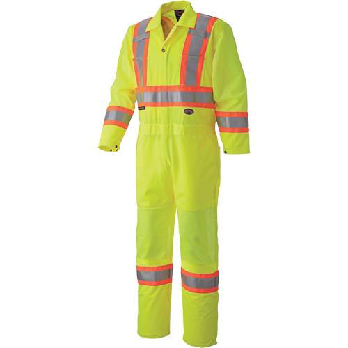 5999A Traffic Safety Coveralls, X-Small, High Visibility Lime-Yellow Superchem Industries