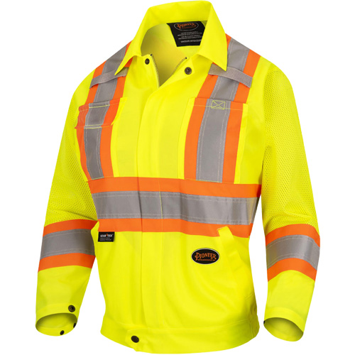 5999JW Women's Traffic Safety Jacket, Polyester, High Visibility Lime-Yellow, X-Small Superchem Industries