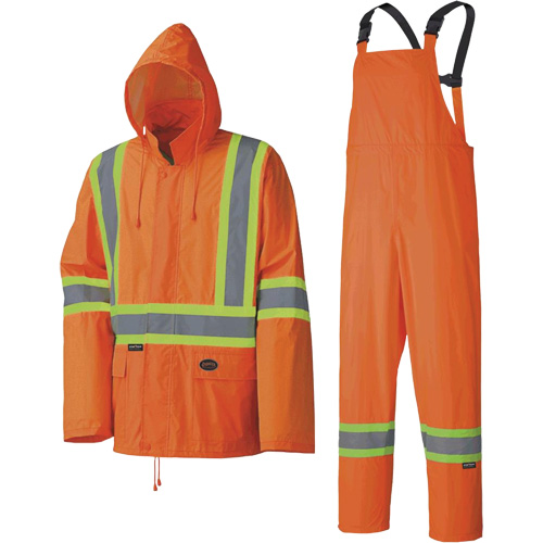 5598 Combinaison de pluie imperm&eacute;able et l&eacute;g&egrave;re, Polyester/PVC, Petit, Orange haute visibilit&eacute; Superchem Industries