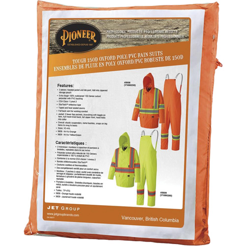 5608 Combinaison de pluie imperm&eacute;able 210D, Polyester/PVC, Petit, Orange haute visibilit&eacute; Superchem Industries