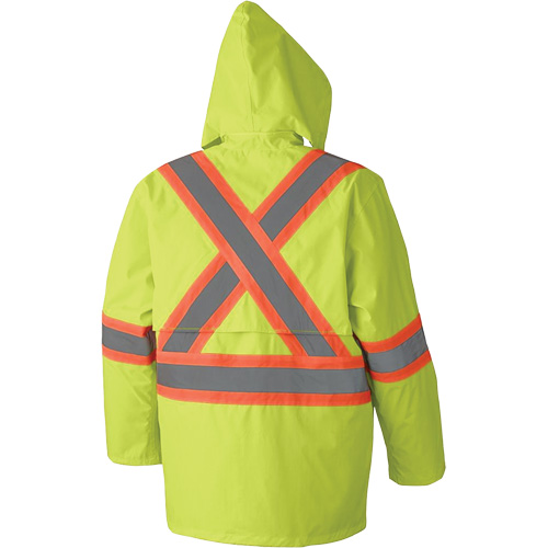 5609 Combinaison de pluie imperm&eacute;able 210D, Polyester/PVC, T-petit, Jaune lime haute visibilit&eacute; Superchem Industries