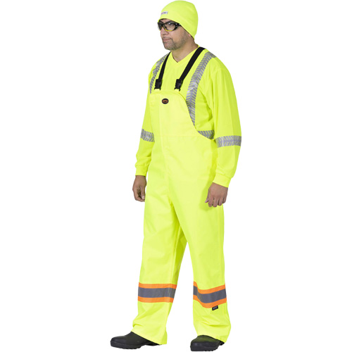 5629 The Rock 300D Bib Pants, Polyester, Small, High Visibility Lime-Yellow Superchem Industries