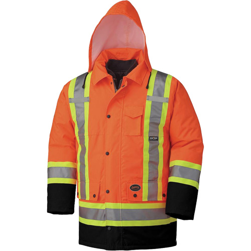 5020BB Manteau de s&eacute;curit&eacute; 7 en 1 imperm&eacute;able, Orange haute visibilit&eacute;, 2T-Grand Superchem Industries