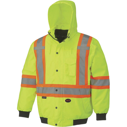 5023 Waterproof 7-in-1 Bomber Jacket, Polyester, High Visibility Lime-Yellow, X-Small Superchem Industries