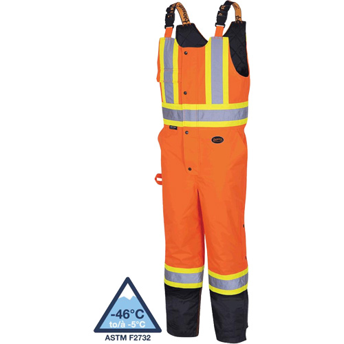 5040BB Salopettes matelass&eacute;es imperm&eacute;ables, Polyester, T-petit, Noir/Orange haute visibilit&eacute; Superchem Industries