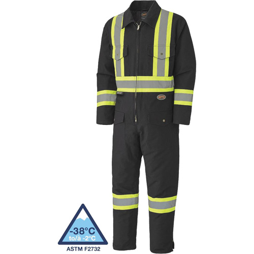 5539BKA Quilted Duck Coveralls, Small, Black Superchem Industries