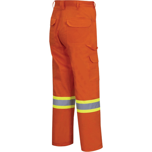 4462 Bright Safety Cargo Pants with Startech&reg; Tape, Cotton, 32, High Visibility Orange Superchem Industries
