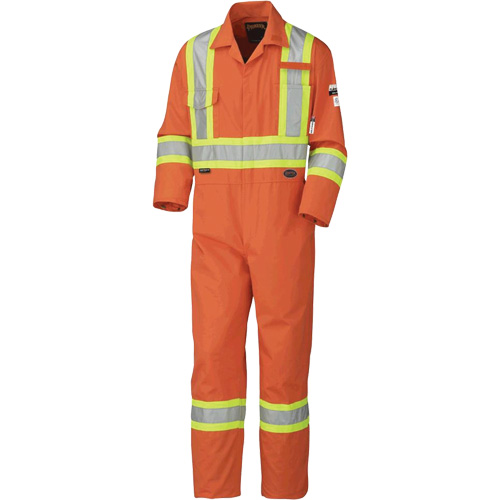5551 Flame-Gard&reg; FR/Arc-Rated Coverall, Size 40, High Visibility Orange, 9.1 cal/cm² Superchem Industries