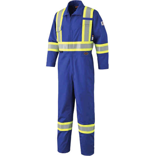 7706 FR-Tech&reg; Flame-Resistant Coverall with Leg Zippers, Size 36, Royal Blue, 9.7 cal/cm² Superchem Industries