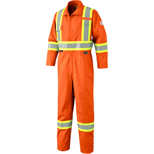7705T FR-Tech&reg; Flame-Resistant Coverall with Leg Zippers, Size 40 (Tall), High Visibility Orange, 9.7 cal/cm² Superchem Industries