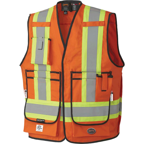7732 Veste d'arpenteur ignifuge et r&eacute;sistant aux arcs &eacute;lectriques FR-Tech, Petit, Orange haute visibilit&eacute;, 9,7 cal/cm² Superchem Industries