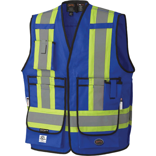 7733 FR-Tech&reg; Flame-Resistant Arc Surveyor's Vest, Small, Royal Blue, 9.7 cal/cm² Superchem Industries