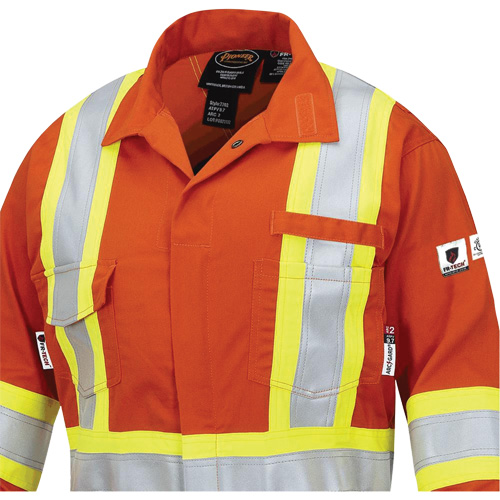 7702W FR-Tech&reg; Women's FR/Arc-Rated Coveralls, Size X-Small, High Visibility Orange, 10 cal/cm² Superchem Industries