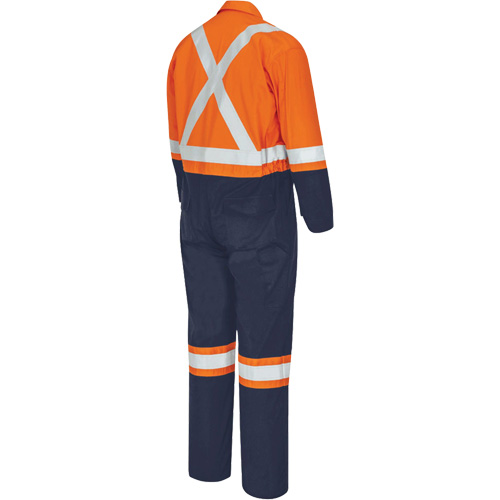 7702BB FR-Tech&reg; 2-Tone Safety Coverall, Size 36, Navy Blue/Orange, 10 cal/cm² Superchem Industries