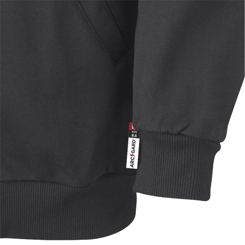 337 Flame-Resistant Zip Style Hoodie, Men's, X-Small, Black, 22 cal/cm² Superchem Industries