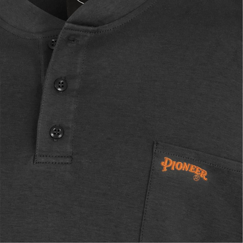 332 FR Interlock Henley Shirt, Small, Black Superchem Industries