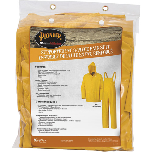 577 V&ecirc;tements imperm&eacute;ables 3 morceaux, Polyester/PVC, 6T-Grand, Jaune Superchem Industries
