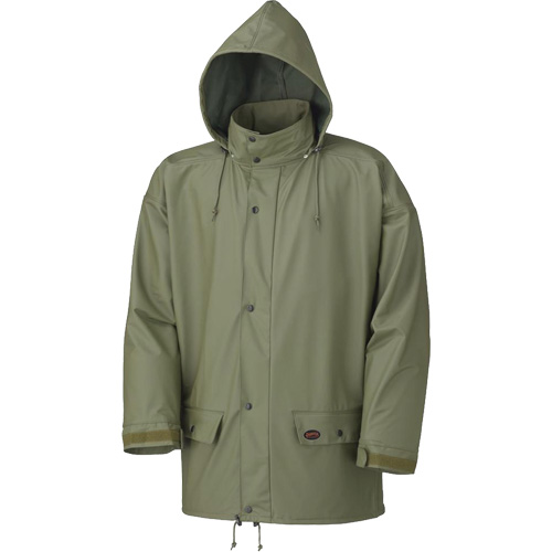 D7000 Stretch Rain Jacket, Polyurethane, X-Small, Green Superchem Industries